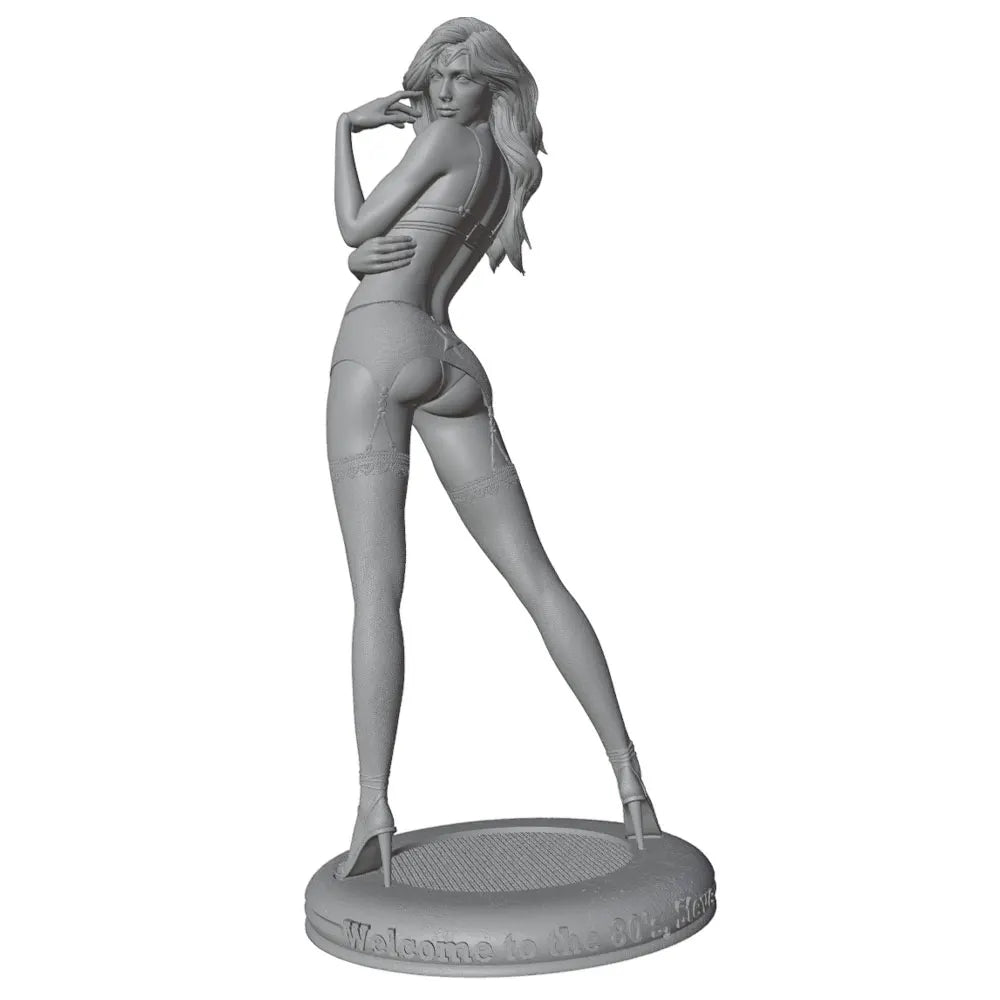 1/24 Long-Haired Female Classic Pin-up Pose, Resin Model Figure Kit, Unassembled and Unpainted