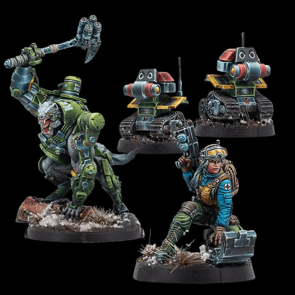 Armored Patrol Squad, 3 Figures, Resin Model Figure Kit, Sci-Fi Theme, Unassembled and Unpainted