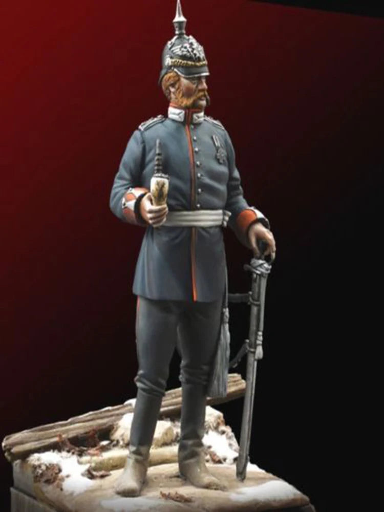 75mm Napoleonic Prussian Officer, Resin Model Figure Kit, Unassembled and Unpainted