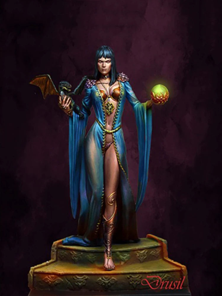 1/24 Queen & Dragon, Resin Model Figure Kit, Fantasy Theme, Unassembled and Unpainted