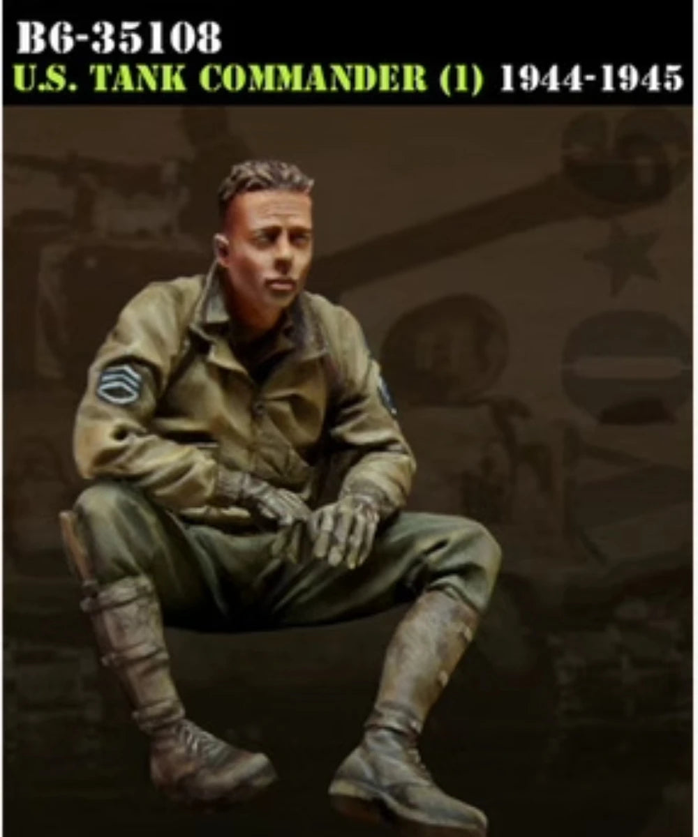 1/35 WWII US Fury Tank Crew, 5 Figures, Resin Model Figure Kit, Unassembled and Unpainted