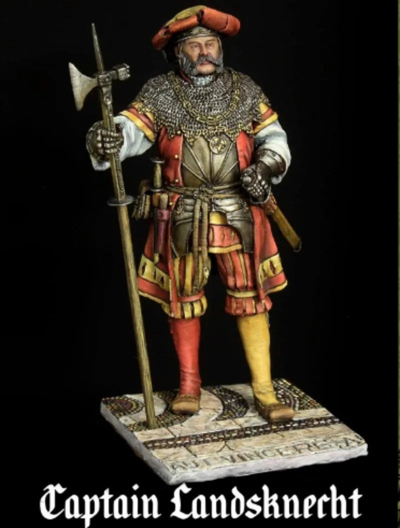 1/24 Medieval Landsknecht Captain, Resin Model Figure Kit, Unassembled and Unpainted