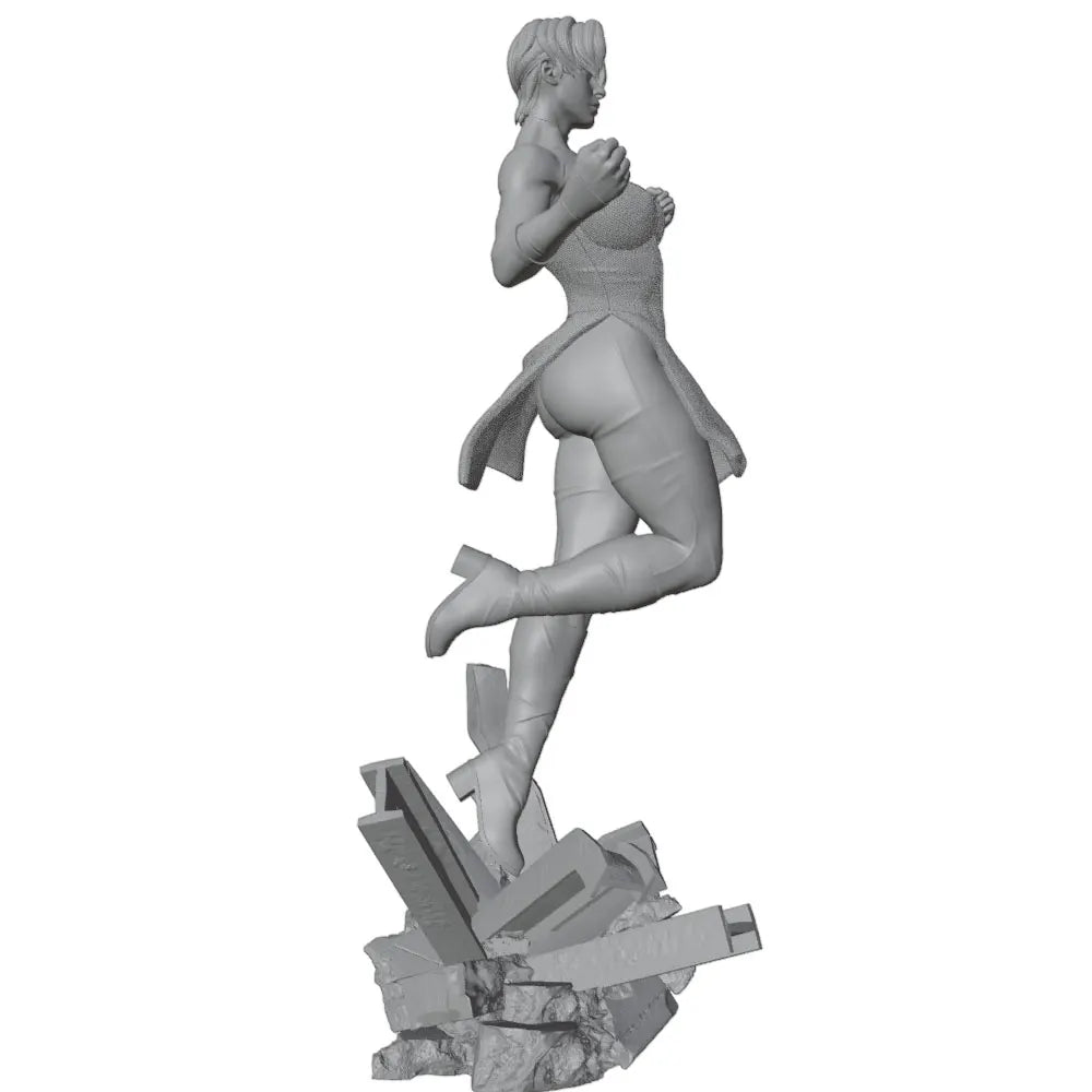 75mm Modern Anime Female Cyborg in Combat Stance, Resin Model Figure Kit, Unassembled and Unpainted