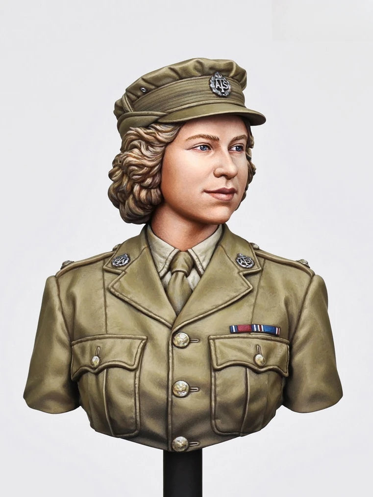 1/10 WWII British Female Officer, Resin Model Bust Kit, Unassembled and Unpainted