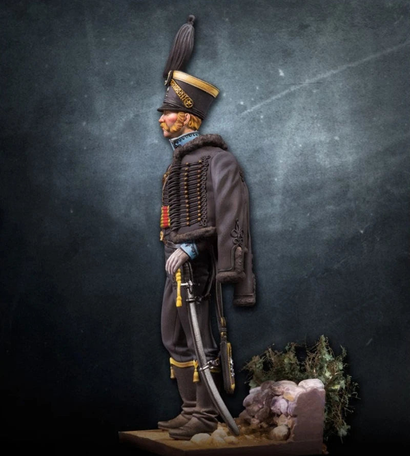 1/24 Napoleonic Hussar Officer, Resin Model Figure Kit, Unassembled and Unpainted