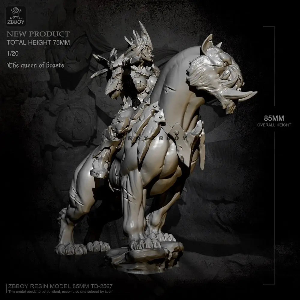 85mm Medieval Orc Knight, 2 Figures, Resin Model Figure Kit, Unassembled and Unpainted