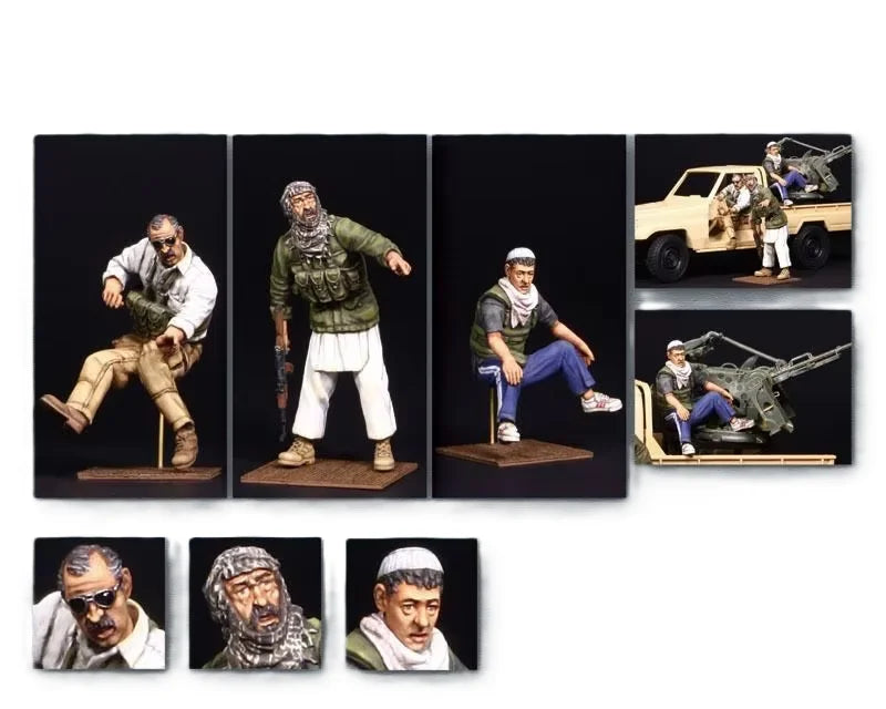 1/35 Modern Tactical Operators with Light Vehicles, 3 Figures, Resin Model Figure Kit, Unassembled and Unpainted