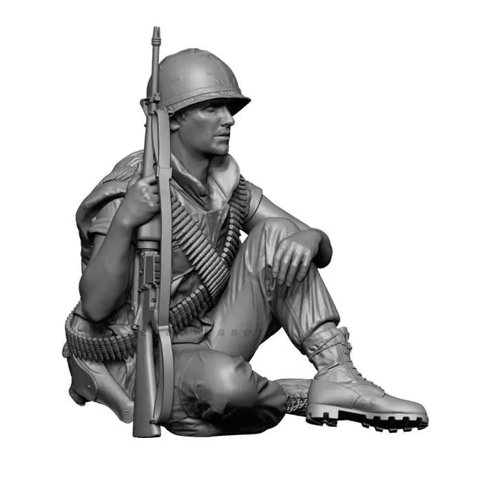 1/35 WWII German Infantry Patrol with Officer, 9 Figures, Resin Model Figure Kit, Unassembled and Unpainted