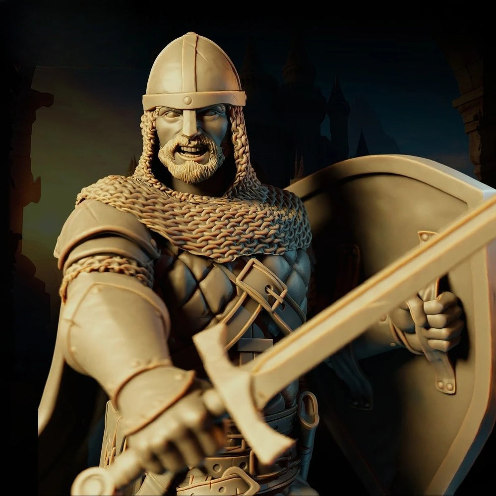 75mm Medieval Mercenary Warriors, 3 Figures, Resin Model Figure Kit, Unassembled and Unpainted