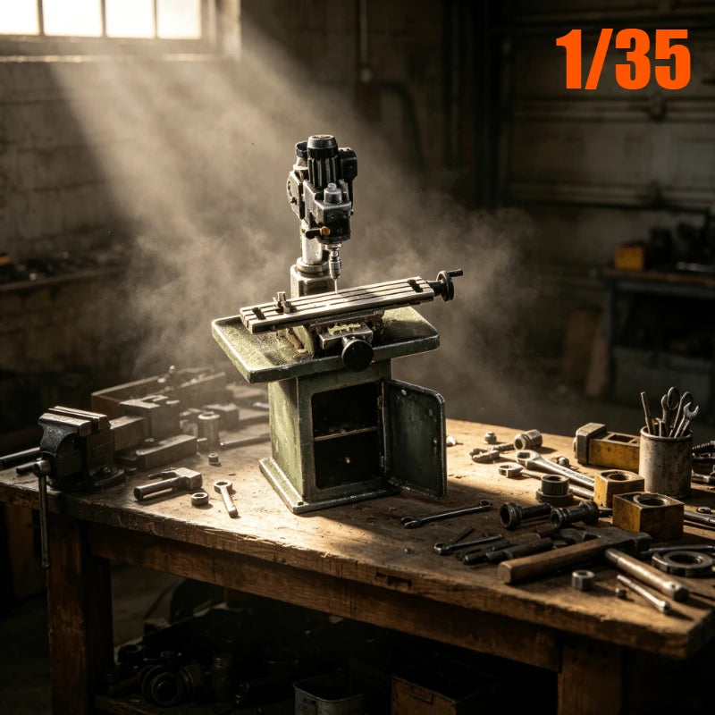 1/35 Industrial Workshop Machinery, Resin Model Diorama Kit, Historical Theme, Unassembled and Unpainted