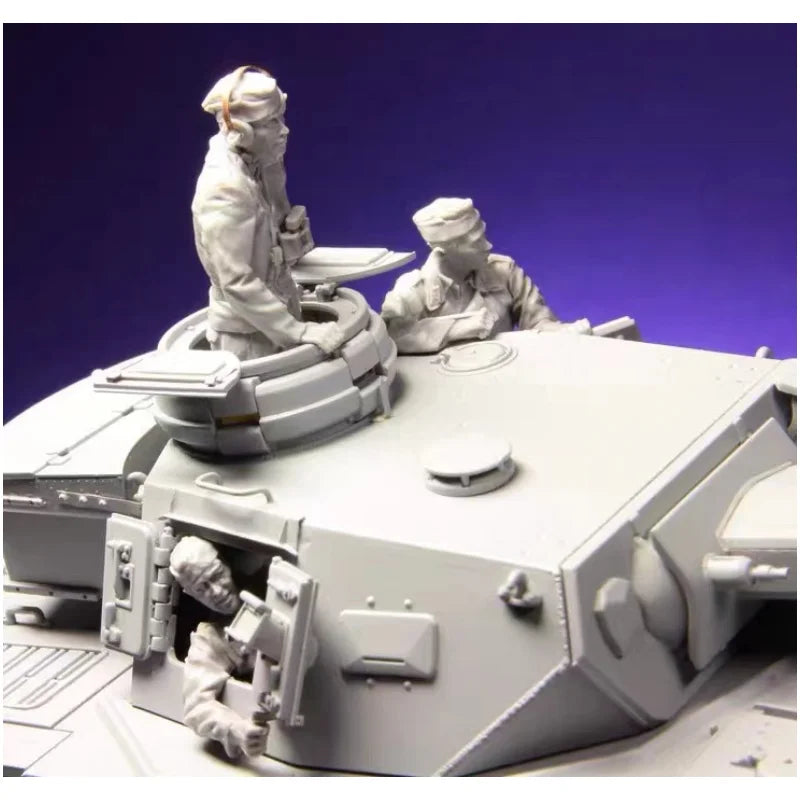 1/35 WWII German Panzer Tank Crew, 6 Figures, Resin Model Diorama Kit, Unassembled and Unpainted