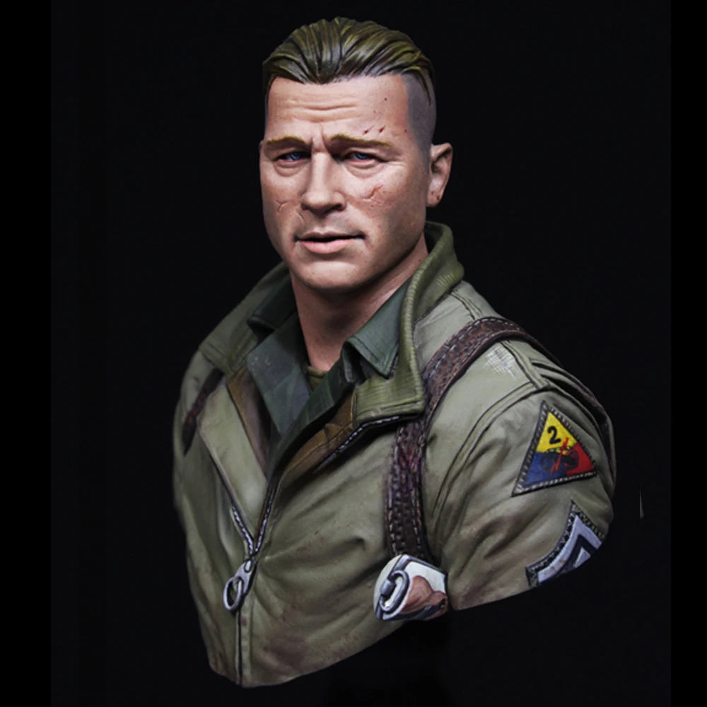 1/10 WWII US 2nd Armored Division Officer, Resin Model Bust Kit, Unassembled and Unpainted