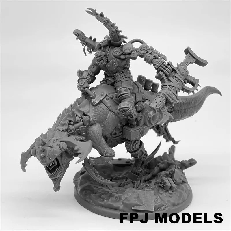 28mm Orc Beast Riders, 6 Figures, Resin Model Figure Kit, Fantasy Theme, Unassembled and Unpainted