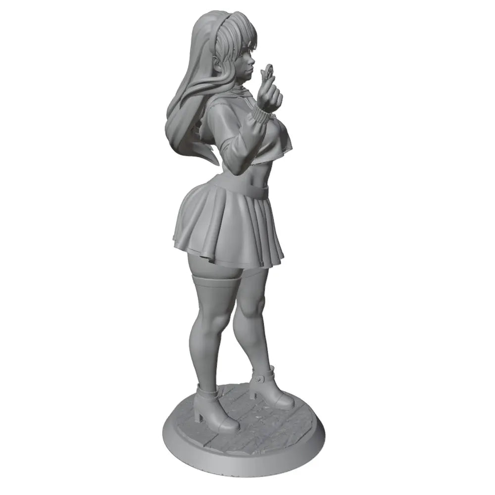 1/24 Long-Haired Woman in Pleated Skirt, Resin Model Figure Kit, Unassembled and Unpainted