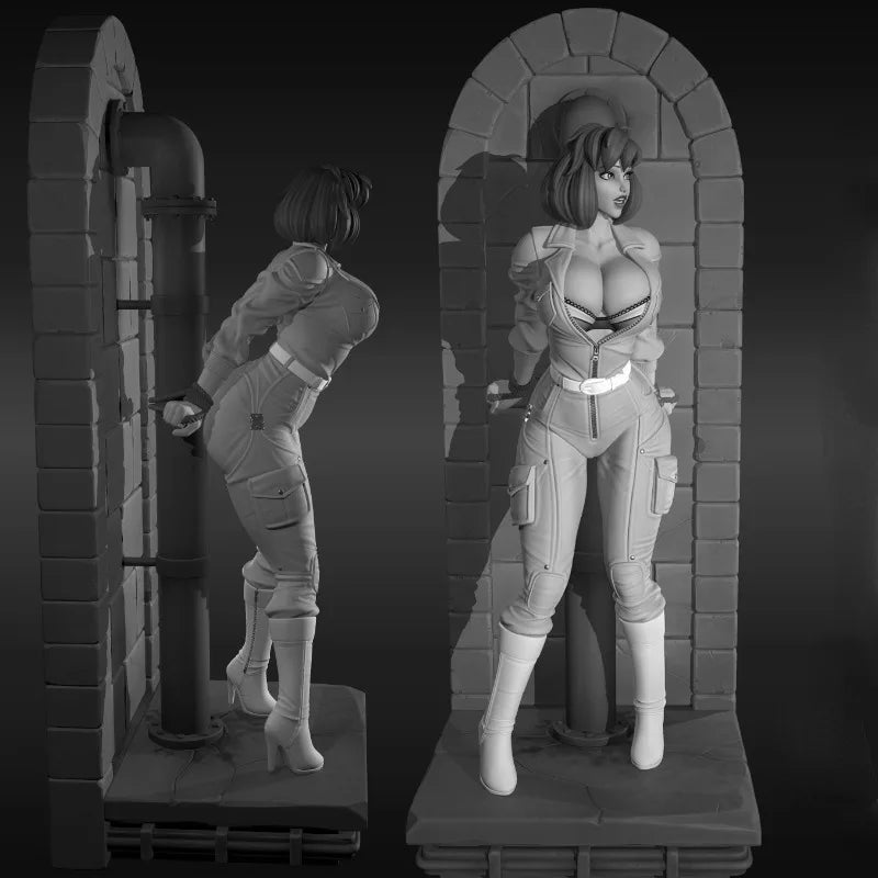1/24 Female Journalist, Resin Model Figure Kit, Unassembled and Unpainted