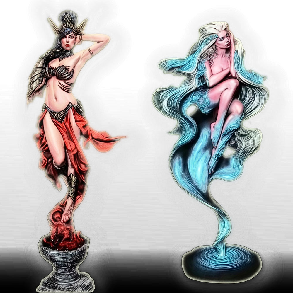 1/24 Mystic Females, 3 Figures, Resin Model Bust Kit, Fantasy Theme, Unassembled and Unpainted