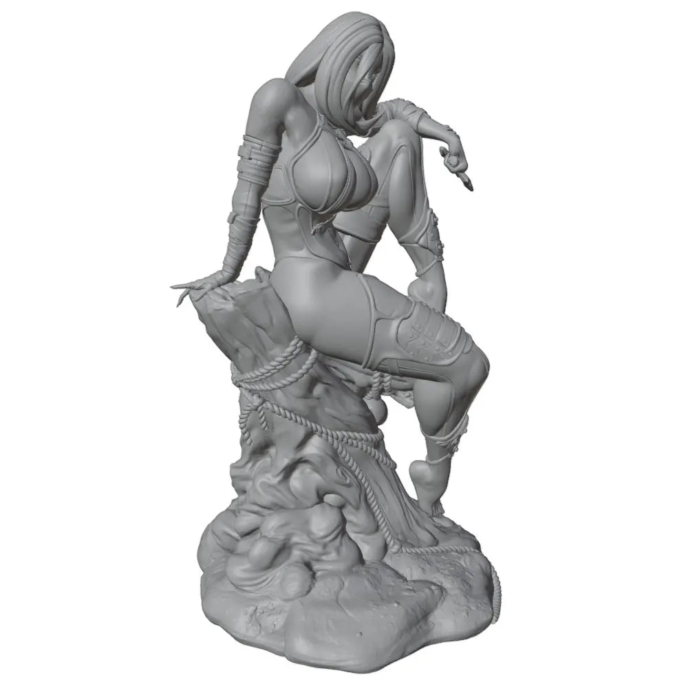 1/24 Female Spear Warriors in Combat Poses, 4 Figures, Resin Model Figure Kit, Fantasy Theme, Unassembled and Unpainted