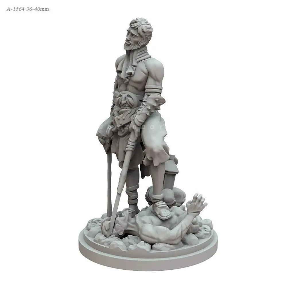 40mm Barbarian Warrior, Resin Model Figure Kit, Fantasy Theme, Unassembled and Unpainted