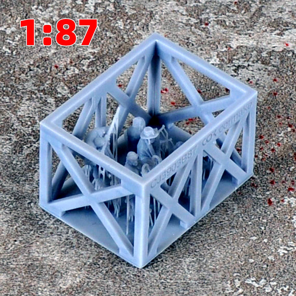1/35 WWII German Infantry Loading Supply Crate, 12 Figures, Resin Model Figure Kit, Unassembled and Unpainted
