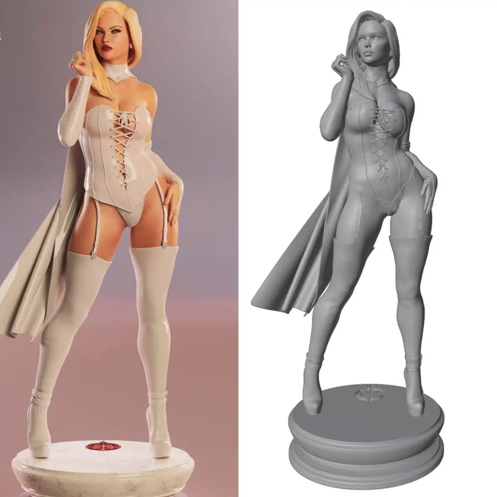 1/24 Pin-Up in Laced Corset with Flowing Cape, Resin Model Figure Kit, Unassembled and Unpainted