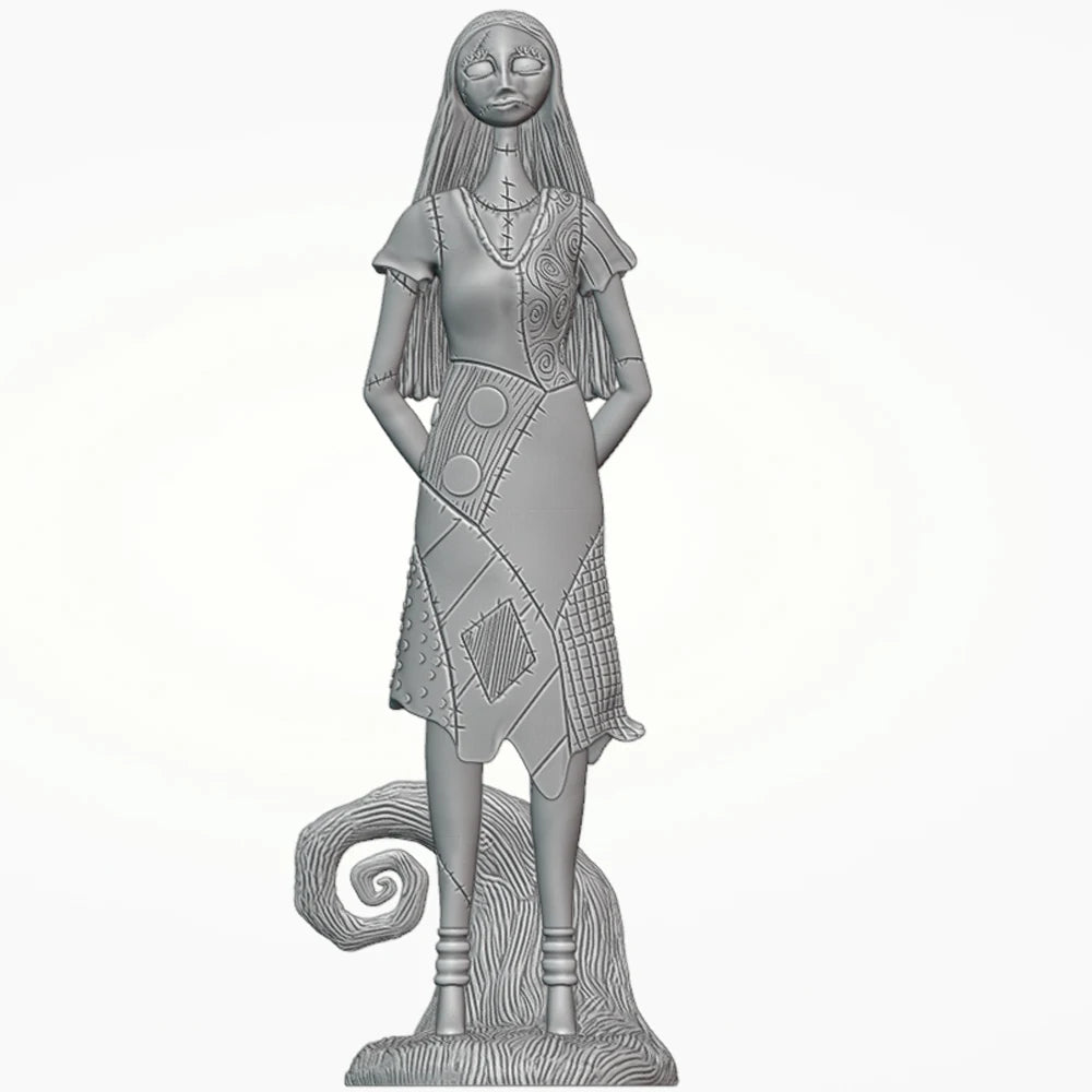 1/24 Elf Sorceress in Checkered Formal Gown, Resin Model Figure Kit, Fantasy Theme, Unassembled and Unpainted
