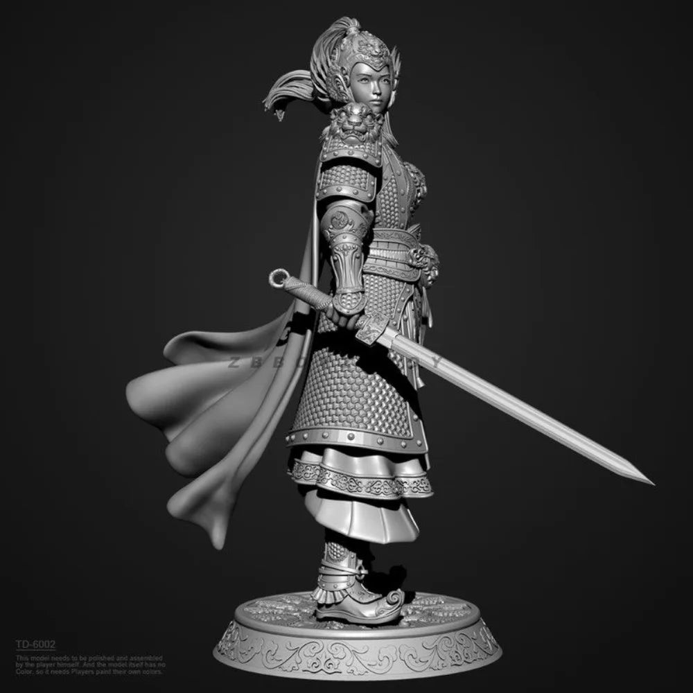 75mm Ancient Female General, Resin Model Figure Kit, Unassembled and Unpainted