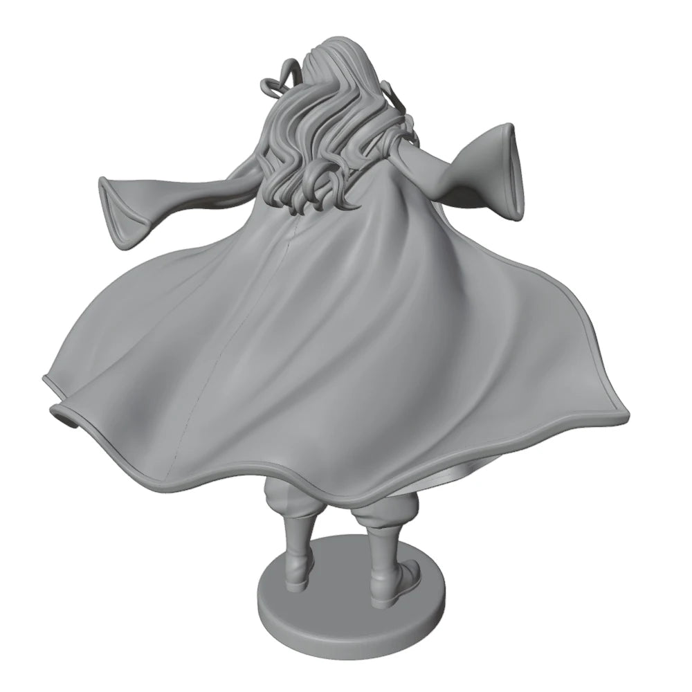 1/24 Female Warrior with Red Cape and Rifle, Resin Model Figure Kit, Anime Theme, Unassembled and Unpainted