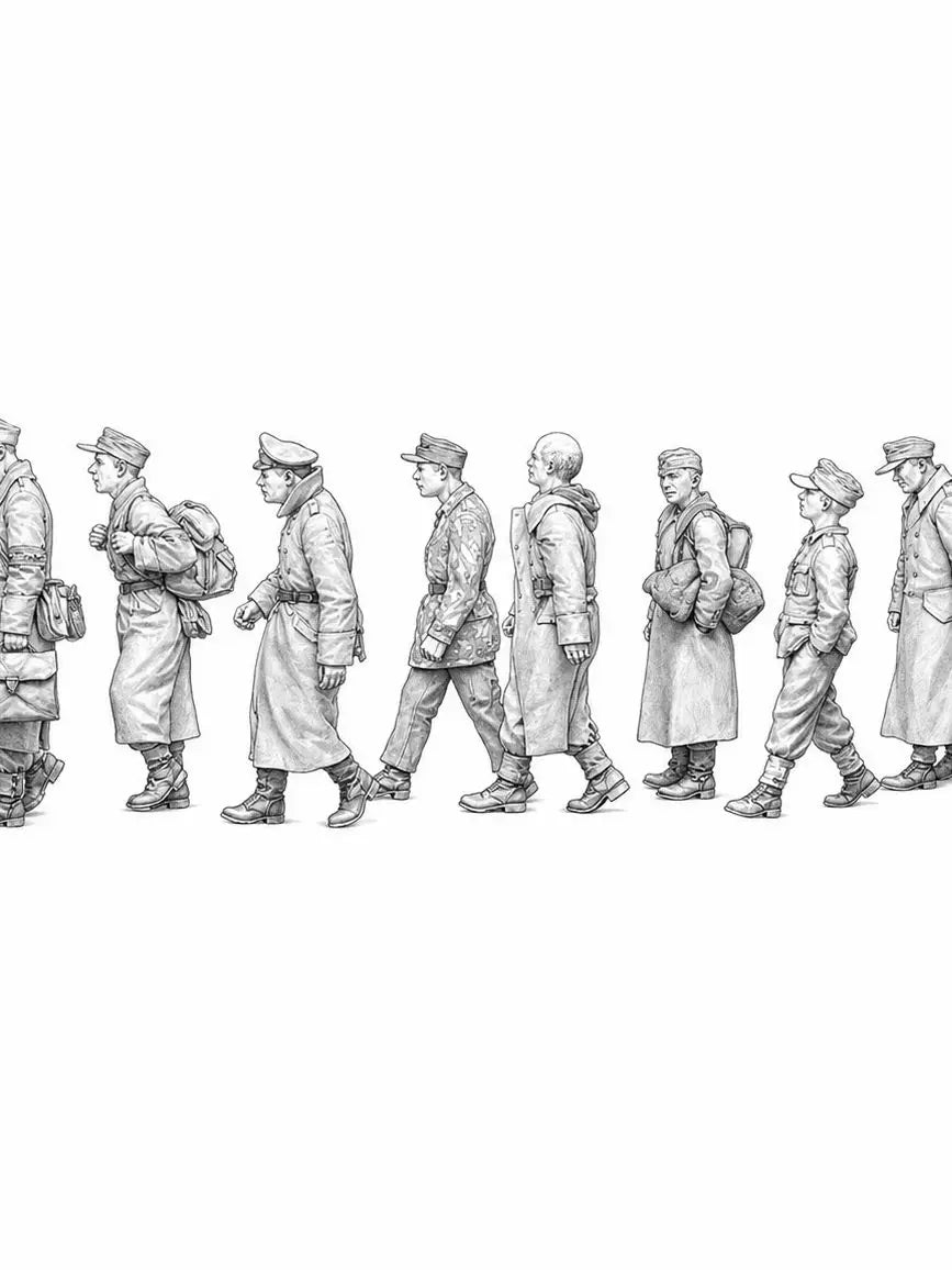 1/35 WWII Military & Civilian, 10 Figures, Resin Model Figure Kit, Unassembled and Unpainted