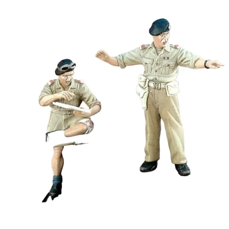 1/35 WWII British Tankers North Africa, 2 Figures, Resin Model Figure Kit, Unassembled and Unpainted