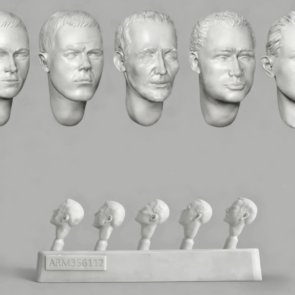 1/35 Military Character Heads, 10 Figures, Resin Model Bust Kit, Military Theme, Unassembled and Unpainted