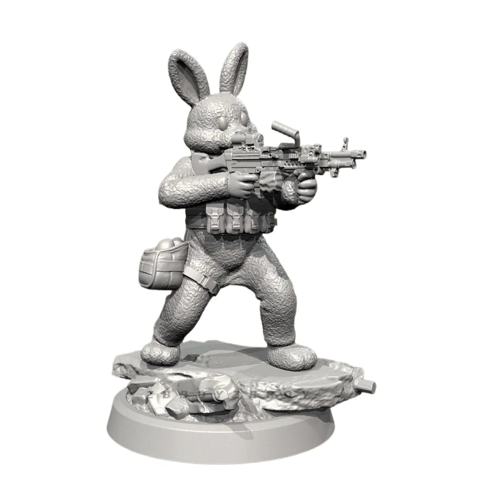75mm Rabbit Warrior, Resin Model Figure Kit, Fantasy Theme, Unassembled and Unpainted