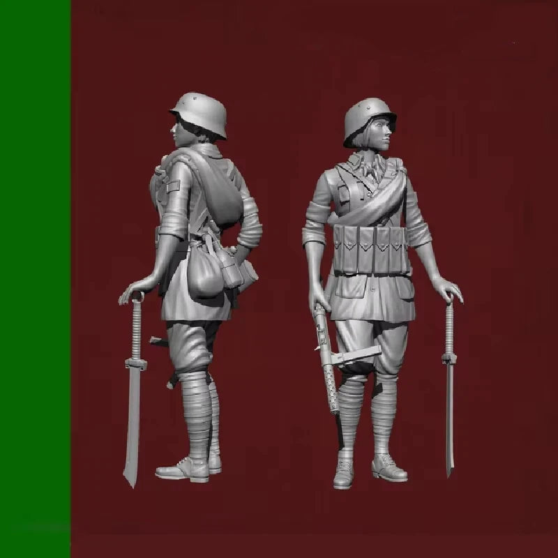 1/35 WWI National Army Soldiers, 2 Figures, Resin Model Figure Kit, Unassembled and Unpainted
