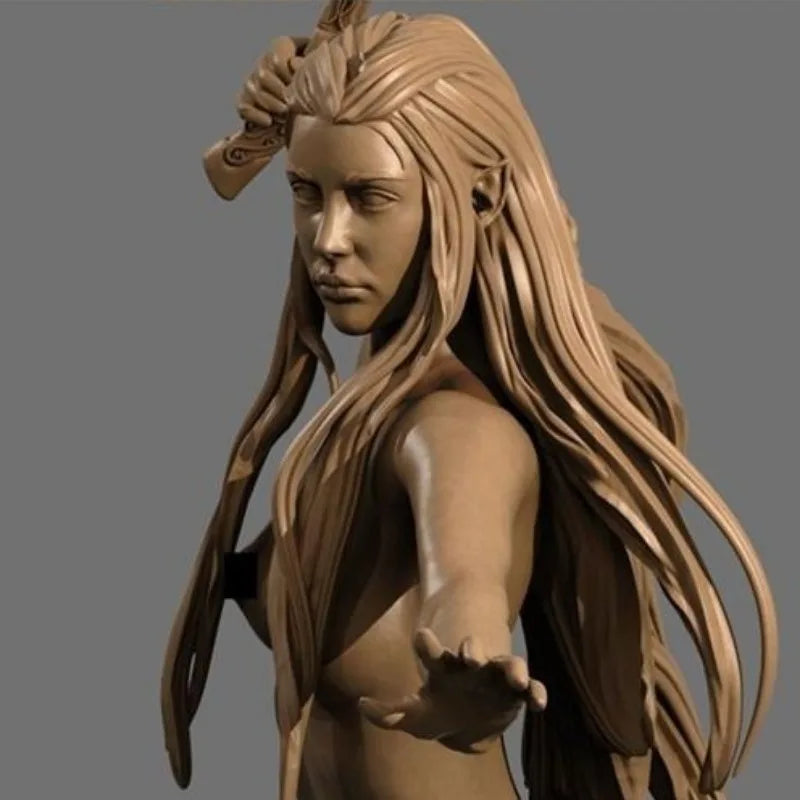 1/24 Warrior with Flowing Braided Hair, Resin Model Figure Kit, Fantasy Theme, Unassembled and Unpainted