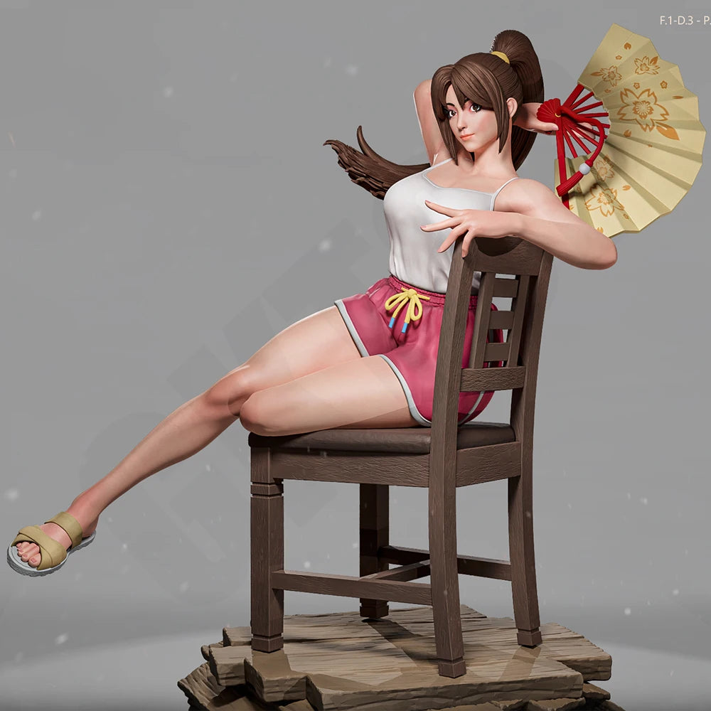 1/24 Pin-up Fan Dancer, Resin Model Figure Kit, Unassembled and Unpainted