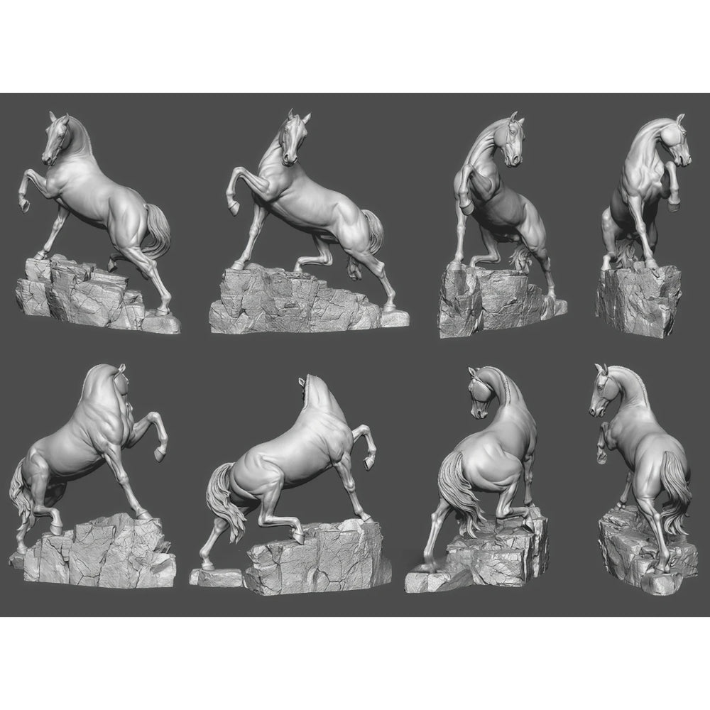 54mm Realistic Horse, Resin Model Creature Kit, Wildlife Theme, Unassembled and Unpainted