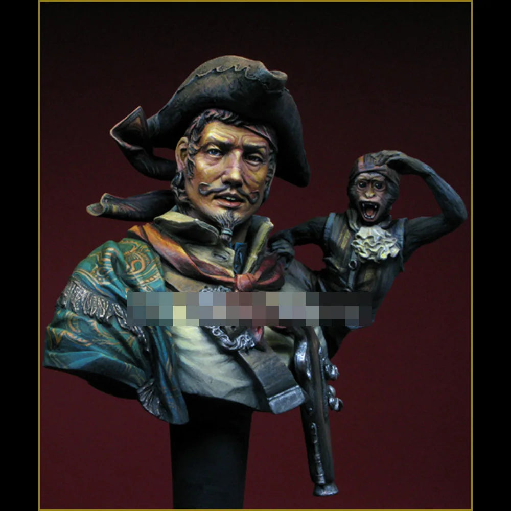 1/10 Pirate, Resin Model Bust Kit, Historical Theme, Unassembled and Unpainted
