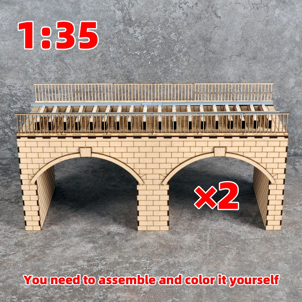 1/35 Railway Bridge & Viaduct, Resin Model Terrain Kit, Historical Theme, Unpainted