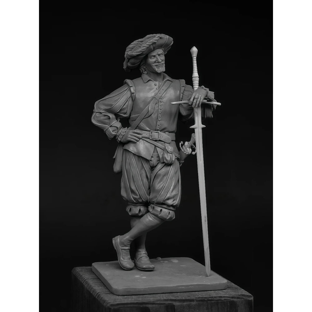 1/24 Napoleonic French Officer Standing with Sabre, Resin Model Figure Kit, Unassembled and Unpainted