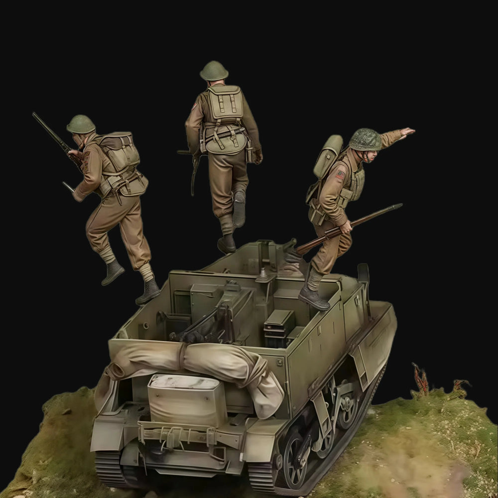 1/35 WWII Assault Team, 6 Figures, Resin Model Figure Kit, Unassembled and Unpainted