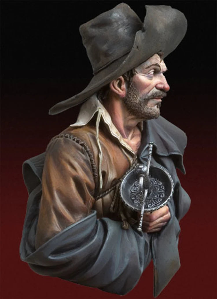 1/10 17th Century Pirate, Resin Model Bust Kit, Historical Theme, Unassembled and Unpainted