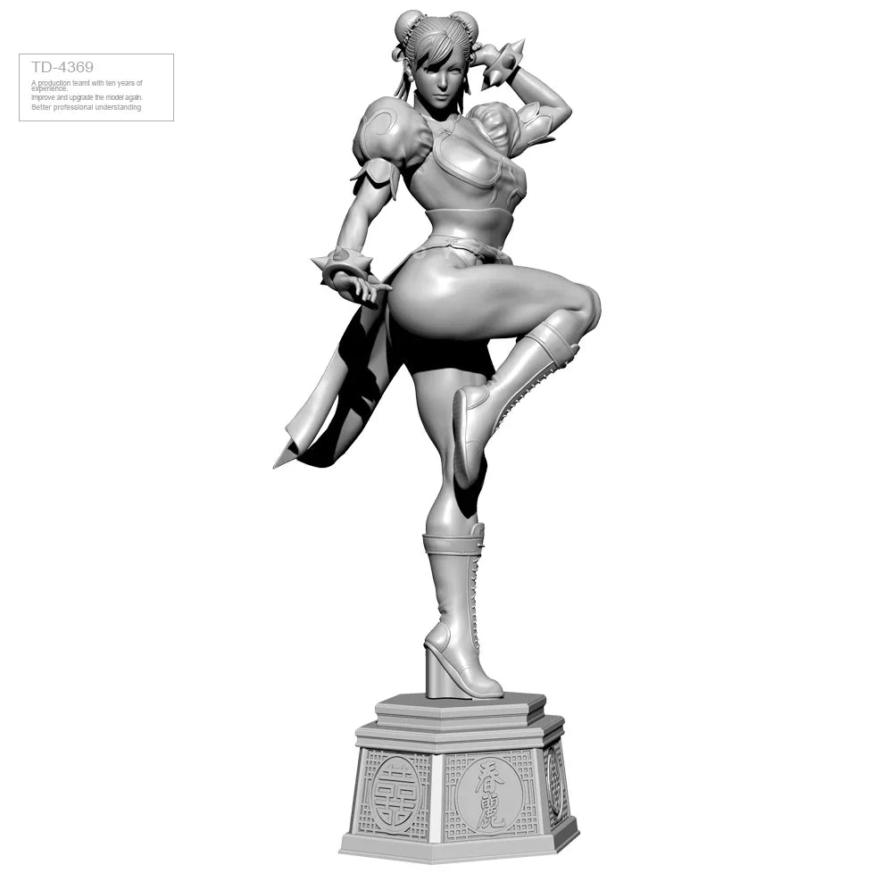75mm Braided Pin-up Mechanic with Wrench, Resin Model Figure Kit, Unassembled and Unpainted