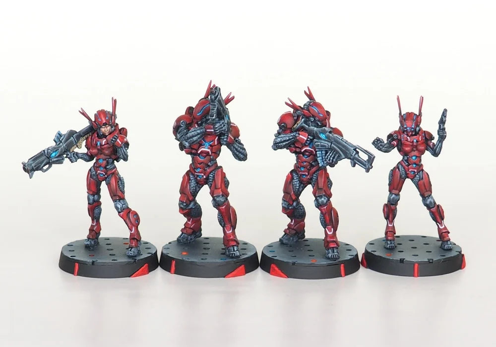 28mm Mobile Brigadas Nomads, 6 Figures, Resin Model Figure Kit, Sci-Fi Theme, Unassembled and Unpainted