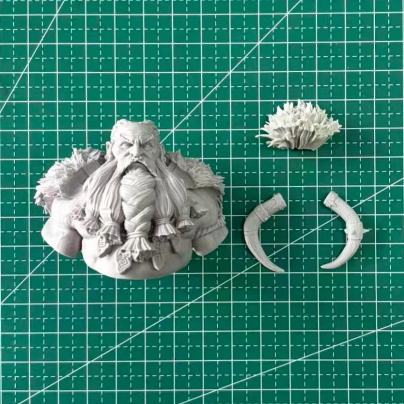 1/12 Dwarf King with Braided Beard, Resin Model Bust Kit, Fantasy Theme, Unassembled and Unpainted