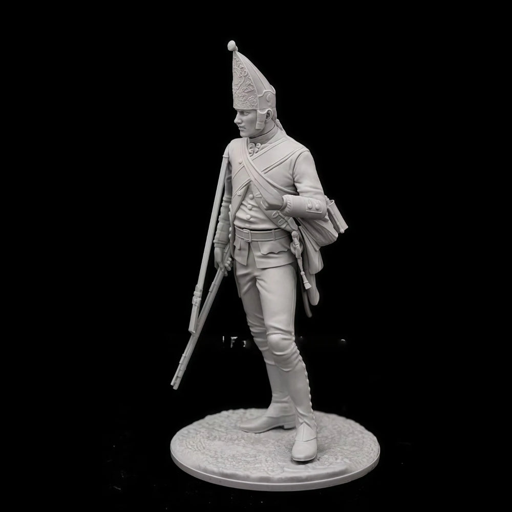 54mm Napoleonic Prussian Infantry, 3 Figures, Resin Model Figure Kit, Unassembled and Unpainted