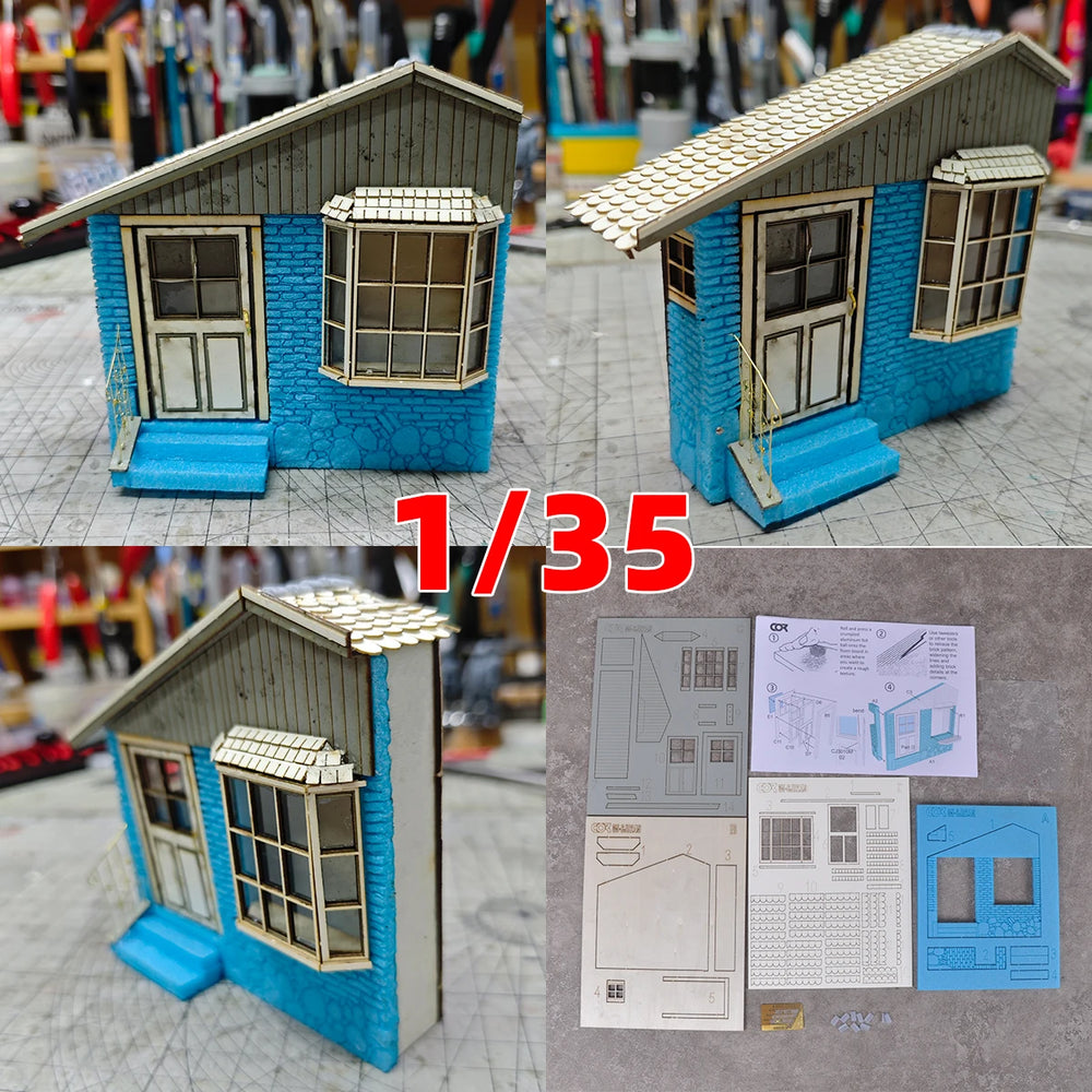 1/35 Modern Residential Bungalow, Resin Model Diorama Kit, Unassembled and Unpainted