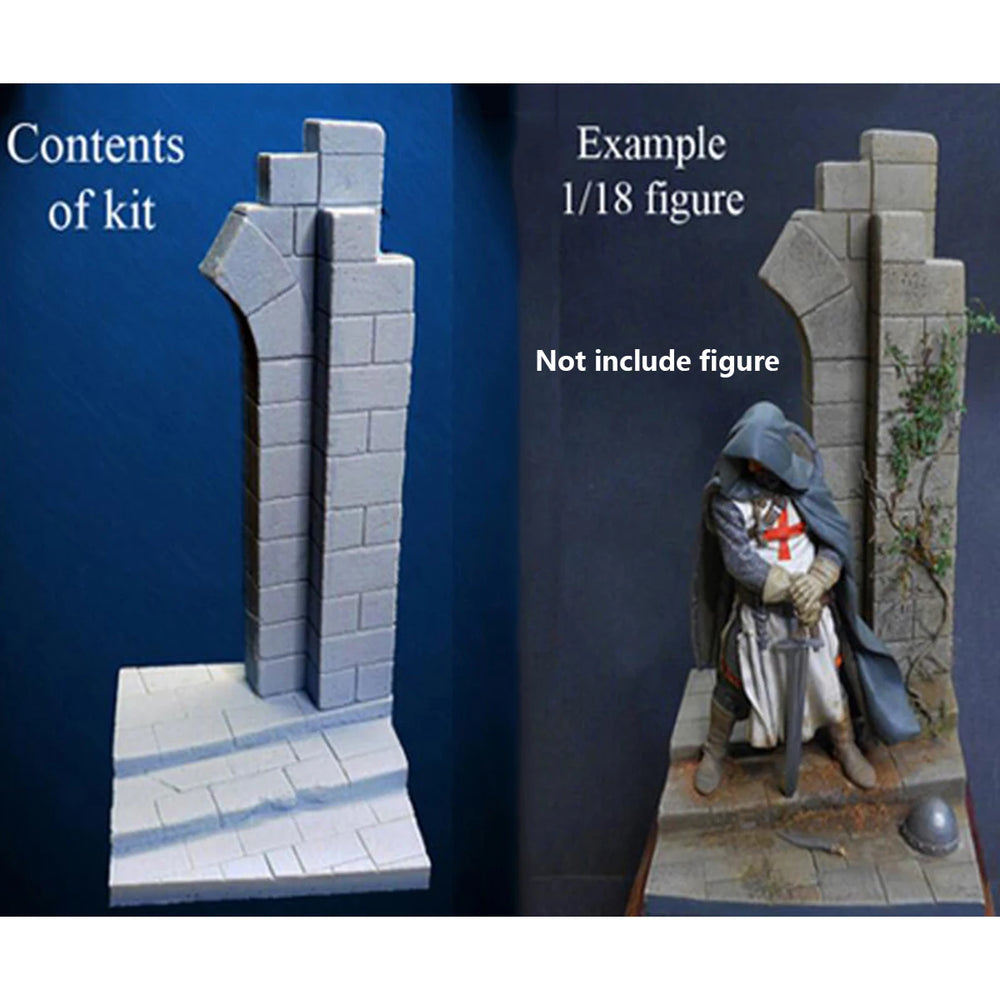 Medieval Castle Wall Base, Resin Model Terrain Kit, Unpainted