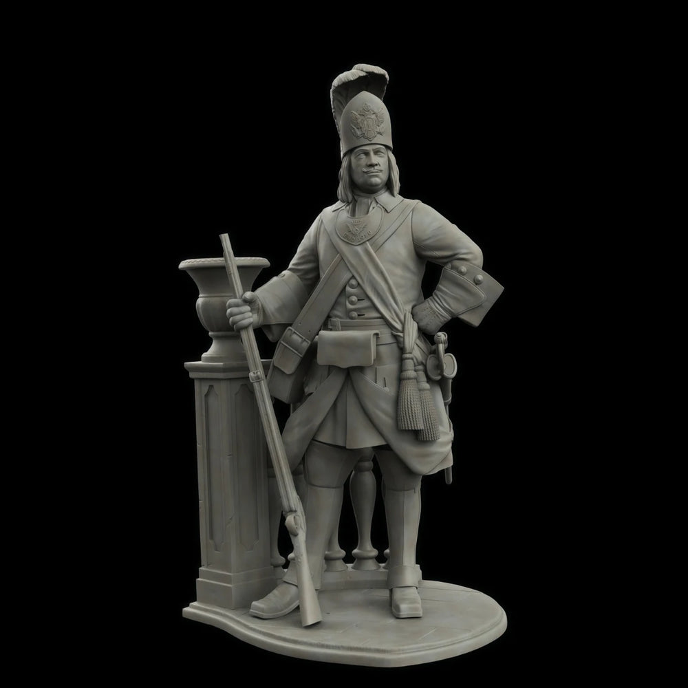 75mm Napoleonic Russian Guards Grenadier Officer, Resin Model Figure Kit, Unassembled and Unpainted