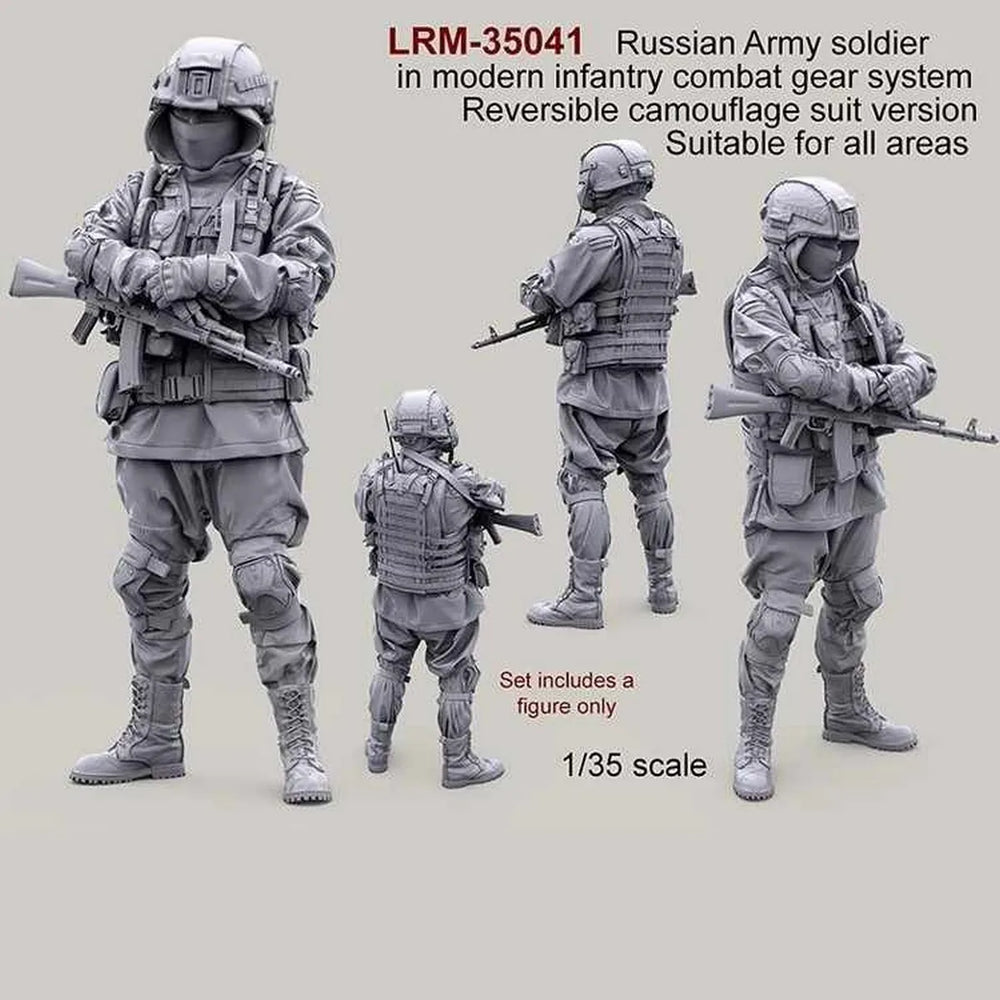 1/35 Modern Russian Infantry Ratnik Reversible Camouflage, 9 Figures, Resin Model Figure Kit, Unassembled and Unpainted