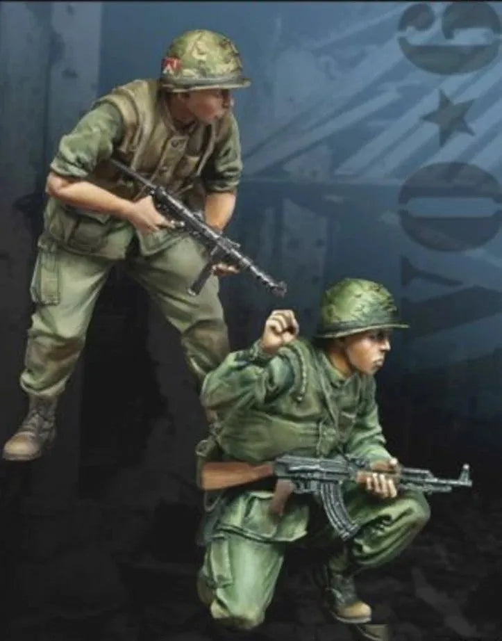 1/35 WWI Infantry Soldiers, 2 Figures, Resin Model Figure Kit, Unassembled and Unpainted
