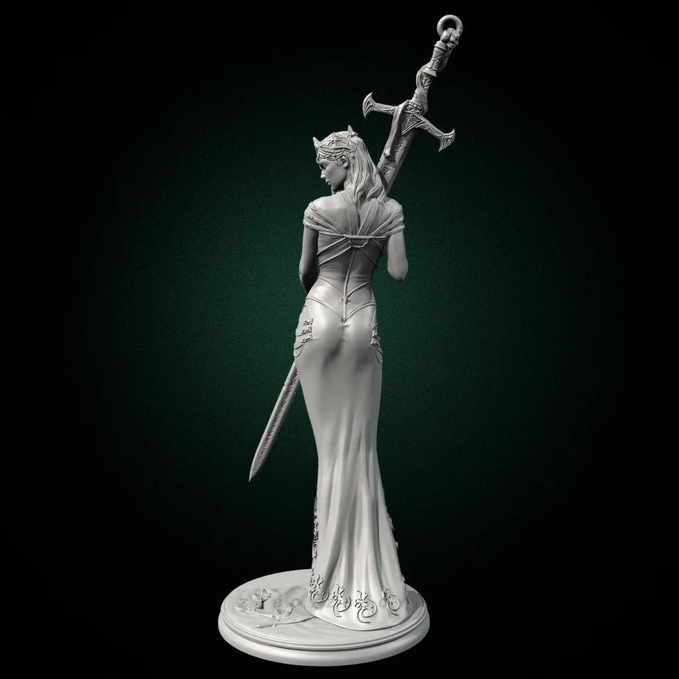 75mm Sorceress with Staff, Resin Model Figure Kit, Fantasy Theme, Unassembled and Unpainted